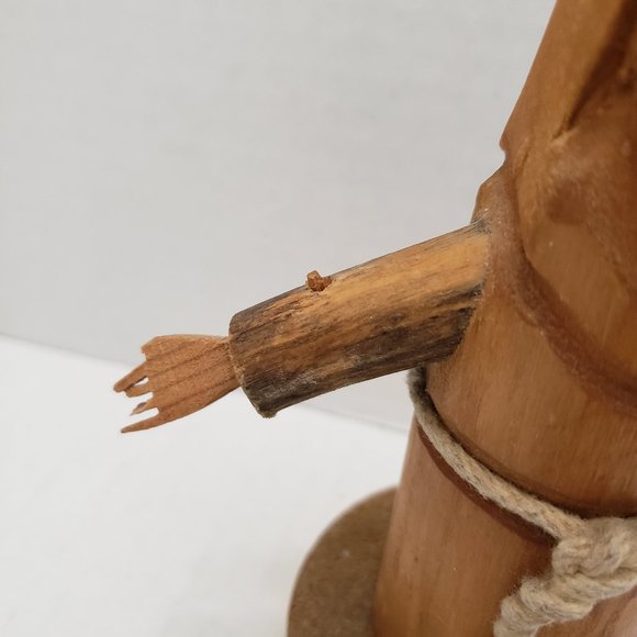 Pete Ortega Carved Wood Wooden Sculpture Signed Fiure Fold Art - Picture 6 of 16